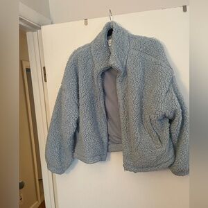 Light blue urban outfitters teddy jacket. Large